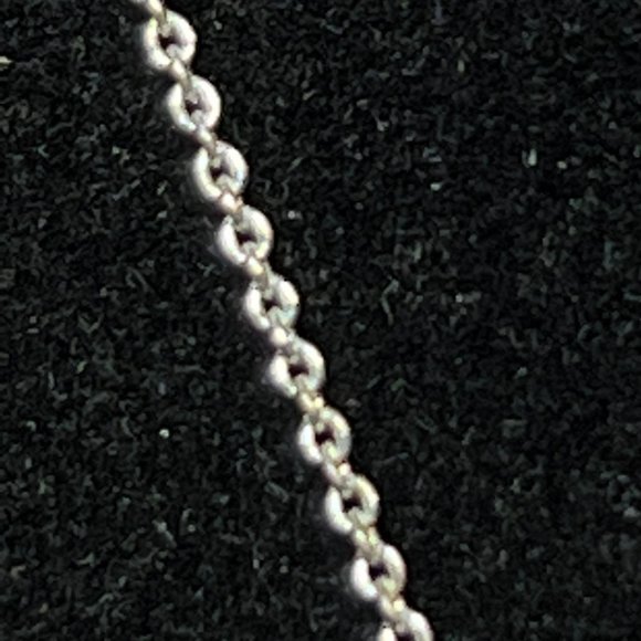 Monet Silver Tone And Clear Rhinestone Rolo Chain Necklace 16' (3991) - Picture 2 of 4
